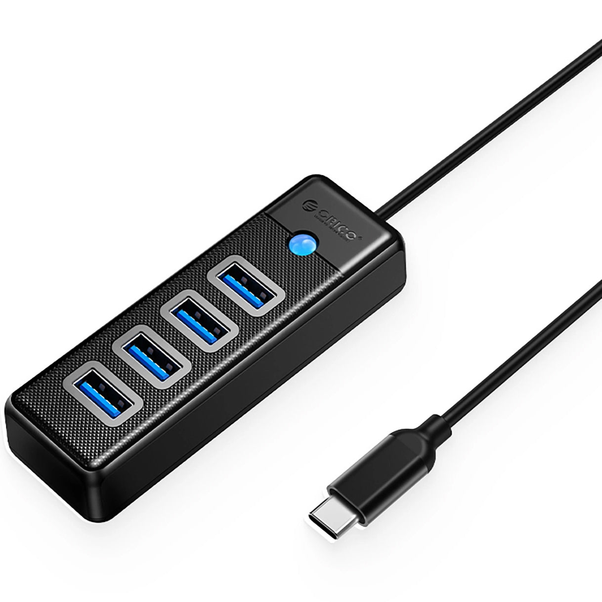 Hub USB-C Orico PW4U-C3, 4 x USB-A 3.0, Nero