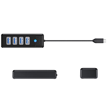 Hub USB-C Orico PW4U-C3, 4 x USB-A 3.0, Nero