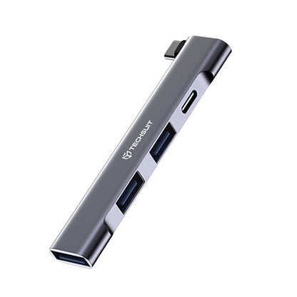 Hub USB-C Techsuit H12 ZenithDock, 4in1, Grigio