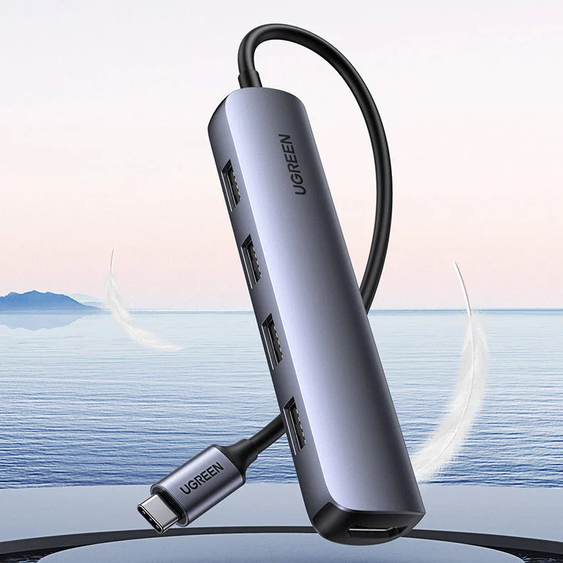 Hub USB-C UGREEN CM417, 4 x USB-A 3.2 - 1 x HDMI, Grigio