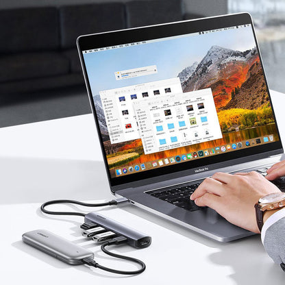 Hub USB-C UGREEN CM417, 4 x USB-A 3.2 - 1 x HDMI, Grigio