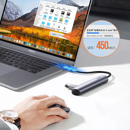 Hub USB-C UGREEN CM417, 4 x USB-A 3.2 - 1 x HDMI, Grigio