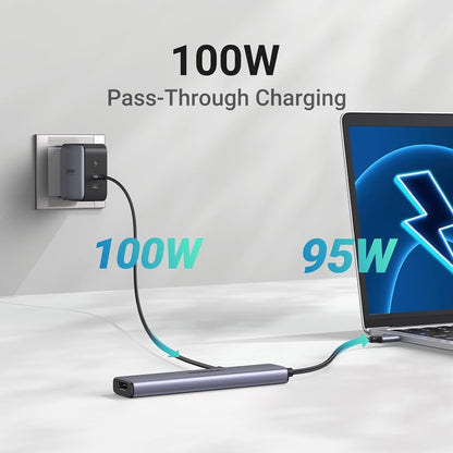 Hub USB-C UGREEN CM478, 1 x USB-A 3.0 - 2 x USB-A - 1 x USB-C - 1 x HDMI, Grigio Ricondizionato
