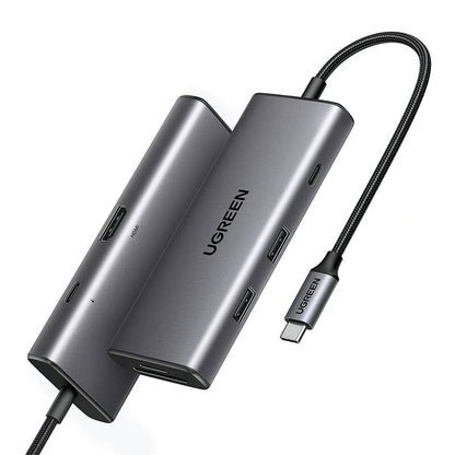 Hub USB-C UGREEN CM498 (15531), 2 x USB-A 3.2 - 2 x USB-C - 1 x HDMI - 1 x SD - 1 x microSD, Grigio