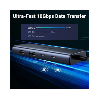 Hub USB-C UGREEN CM498 (45379), 2 x USB-A 3.2 - 3 x USB-C - 2 x HDMI, Grigio