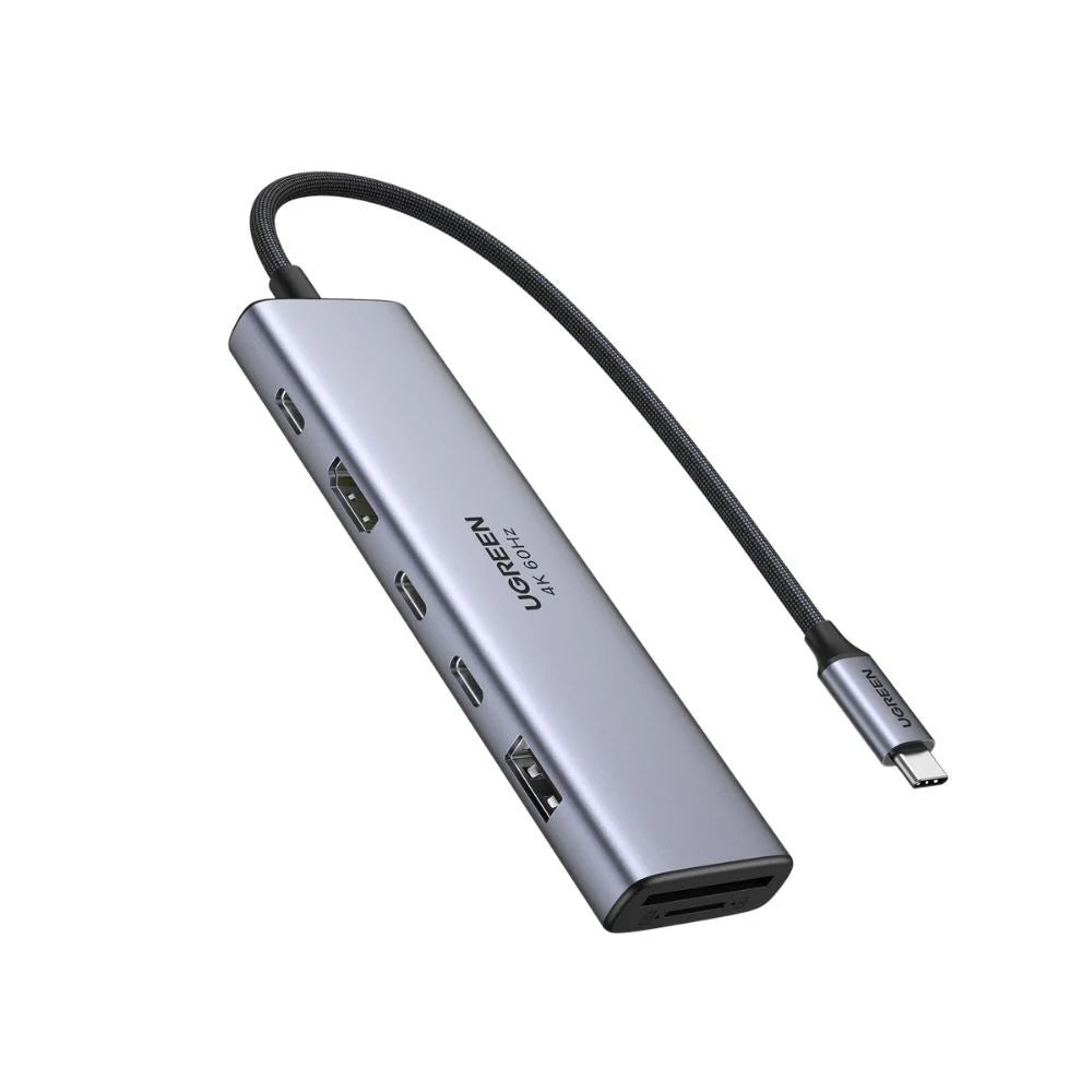 UGREEN CM511 USB-C Hub (45521), 1 x USB-A 3.2 - 3 x USB-C - 1 x HDMI - 1 x SD - 1 x microSD, Gray