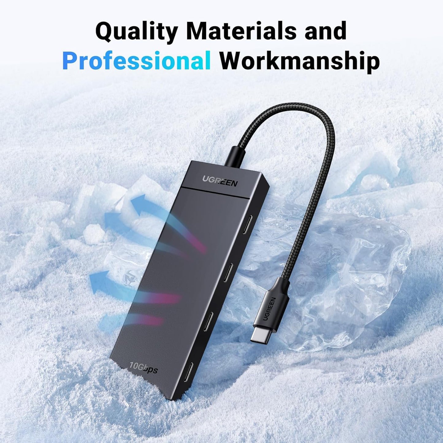 Hub USB-C UGREEN CM806, 4 x USB-C, 0.5m, Nero