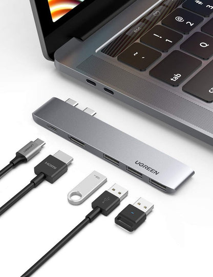 Hub USB-C UGREEN per Apple MacBook Pro / Air Series, 3 x USB-A 3.0 - 1 x USB-C - 1 x HDMI, Grigio