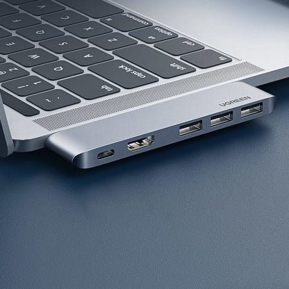 Hub USB-C UGREEN per Apple MacBook Pro / Air Series, 3 x USB-A 3.0 - 1 x USB-C - 1 x HDMI, Grigio