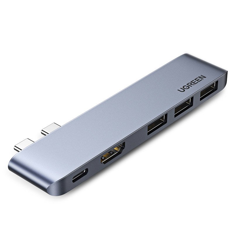 Hub USB-C UGREEN per Apple MacBook Pro / Air Series, 3 x USB-A 3.0 - 1 x USB-C - 1 x HDMI, Grigio