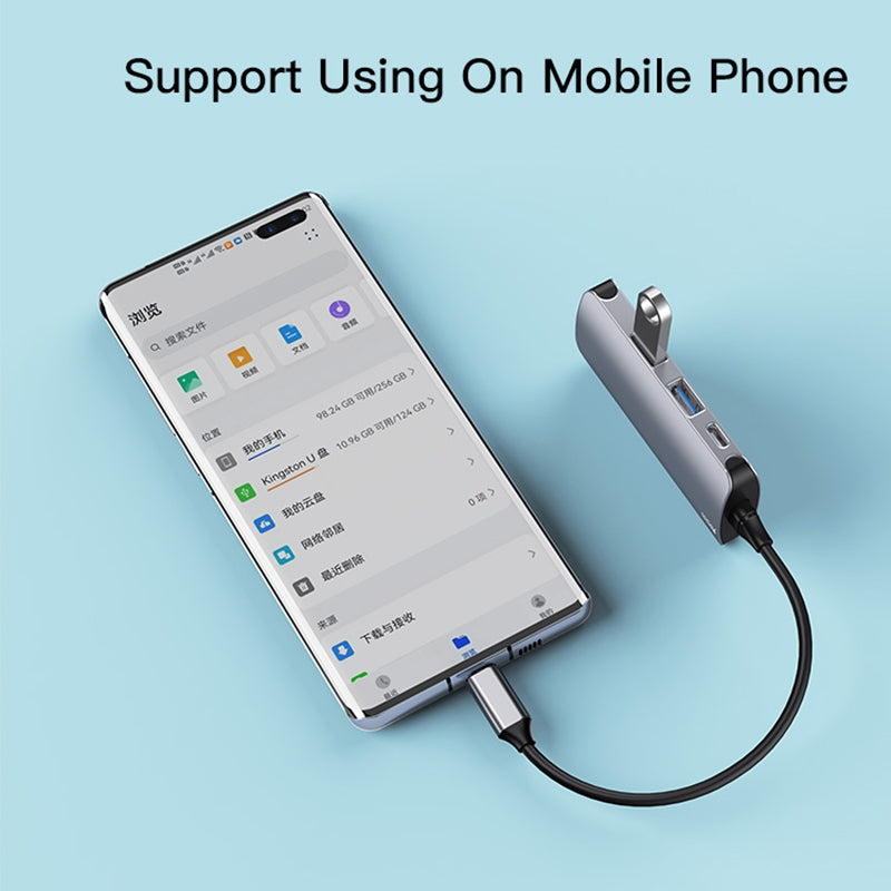 Hub USB-C Yesido HB15, 6in1, Grigio