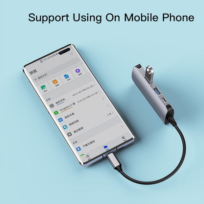 Hub USB-C Yesido HB15, 6in1, Grigio