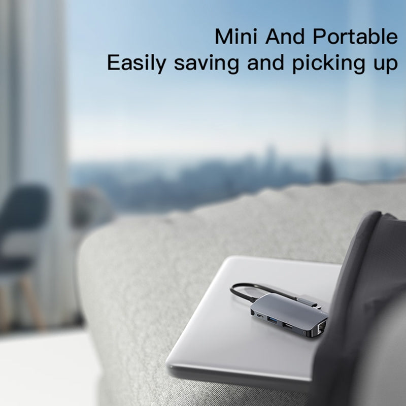 Hub USB-C Yesido HB15, 6in1, Grigio