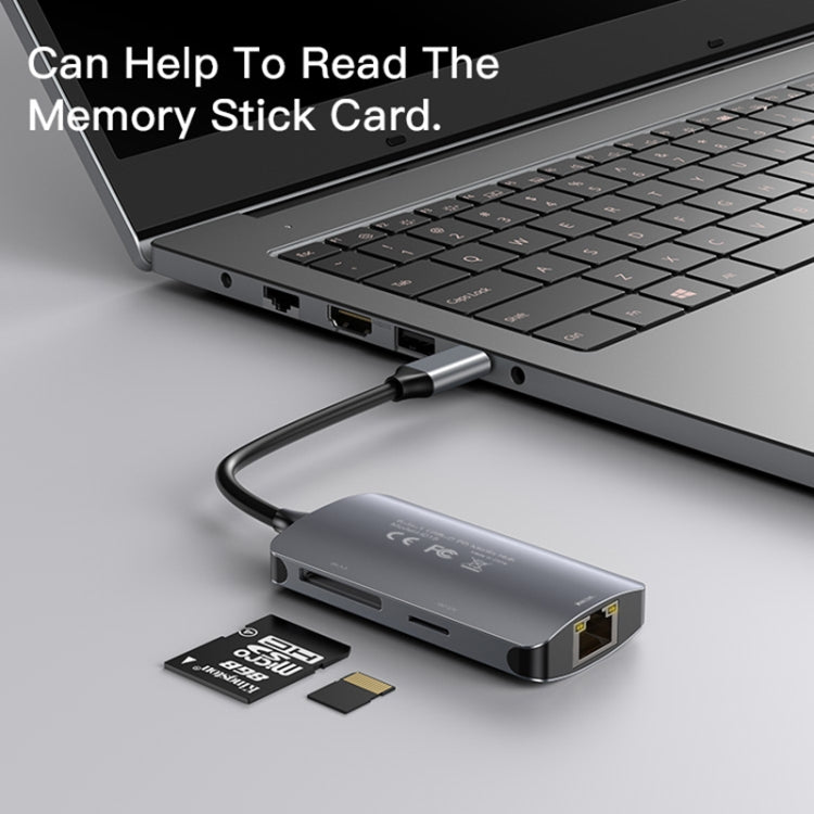 Hub USB-C Yesido HB15, 6in1, Grigio