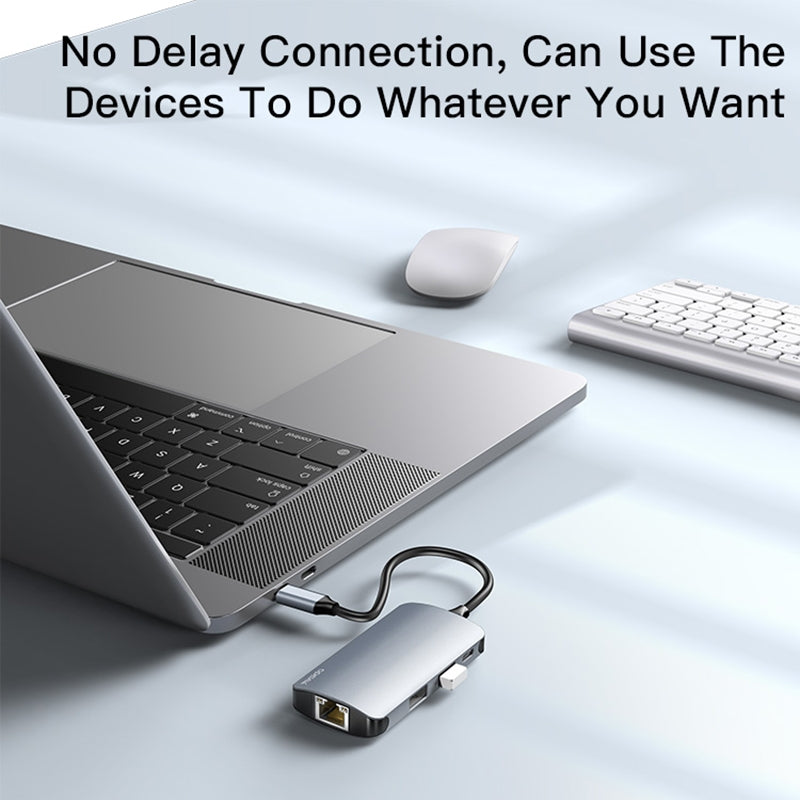 Hub USB-C Yesido HB15, 6in1, Grigio