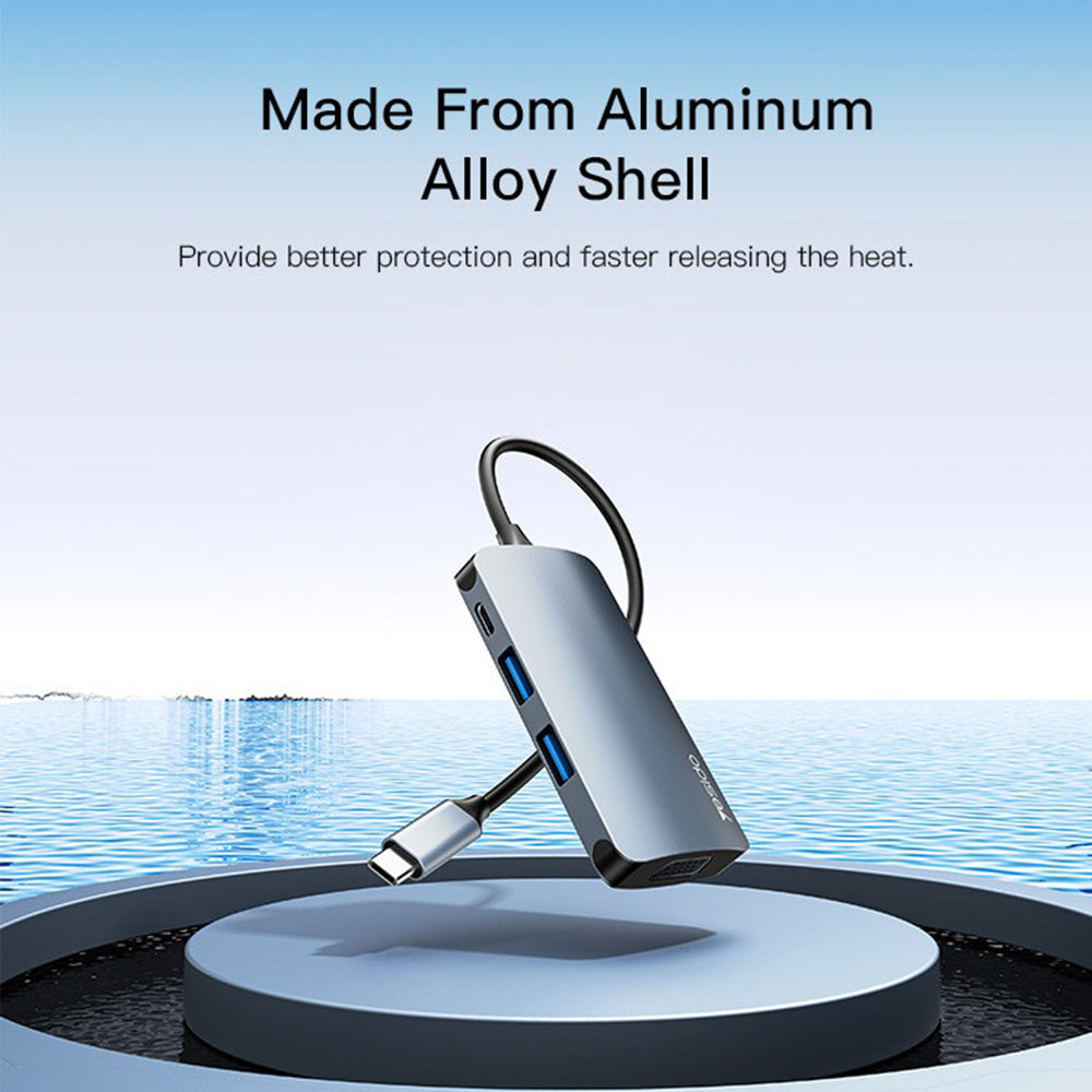 Hub USB-C Yesido HB16, 7in1, Grigio