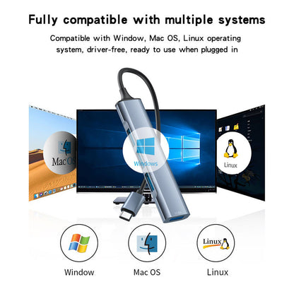 Hub USB-C Yesido HB17, 4in1, Grigio