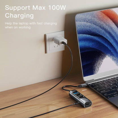 Hub USB-C Yesido HB22, 5in1, Grigio