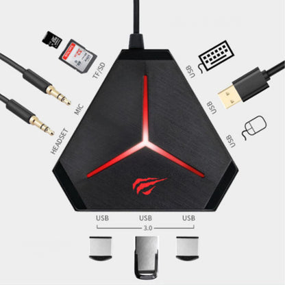Hub USB HAVIT H95, 10in1, Nero