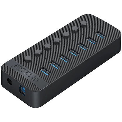 Hub USB Orico CT2U3-7AB, 7 x USB-A 3.0, Nero