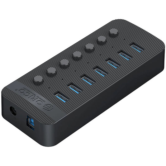 Orico CT2U3-7AB USB Hub, 7 x USB-A 3.0, Black