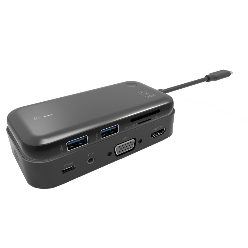 Hub USB-C SiGN, 1 x USB-C - 1 x HDMI - 1 x VGA - 1 x Jack da 3,5 mm, nero SN-TVBT01 SN-TVBT01