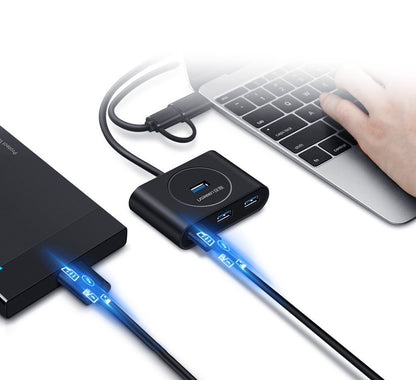 Hub USB UGREEN CR113, 4 x USB-A 3.0, 1m, Nero