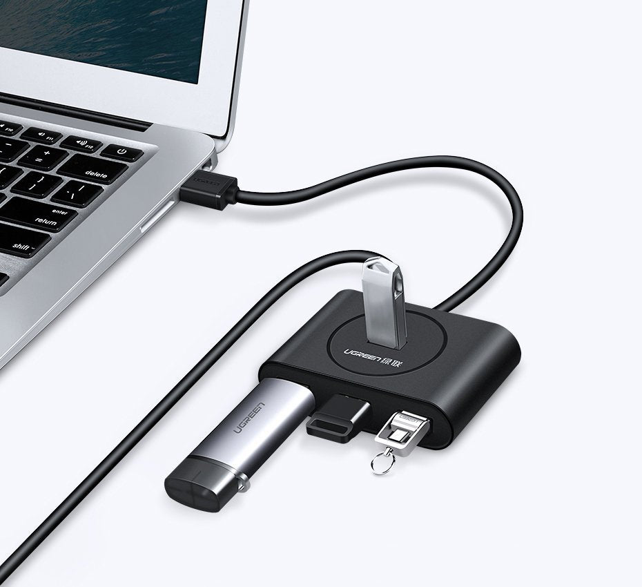 Hub USB UGREEN CR113, 4 x USB-A 3.0, 1m, Nero