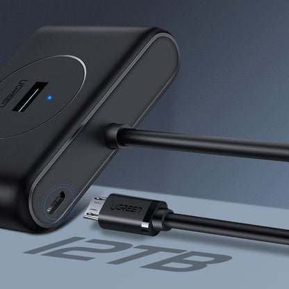 Hub USB UGREEN CR113, 4 x USB-A 3.0, 1m, Nero
