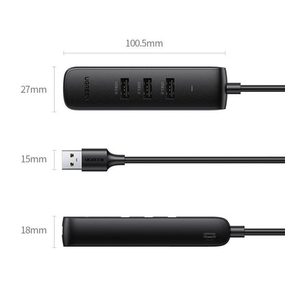 Hub USB UGREEN CM416, 4 x USB-A 3.0, 1m, Nero