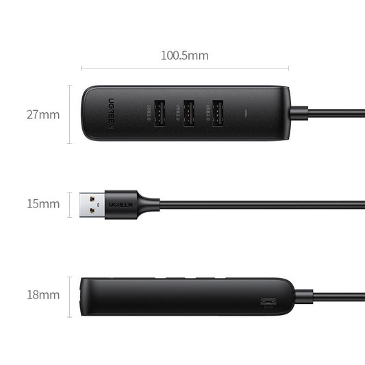 Hub USB UGREEN CM416, 4 x USB-A 3.0, 1m, Nero