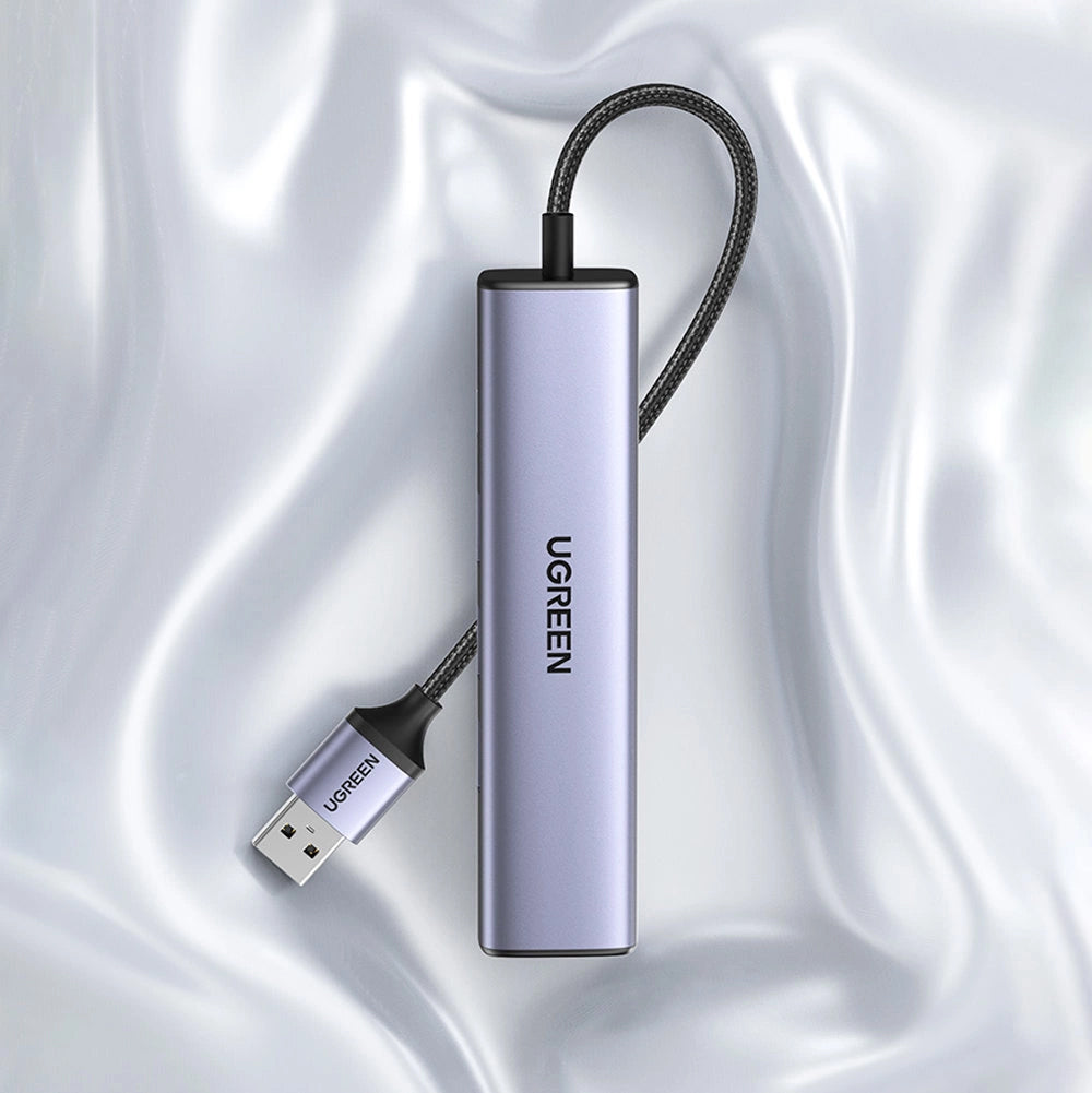 Hub USB UGREEN CM475, 3 x USB-A 3.0 - 1 x USB-C - 1 x RJ45, Grigio