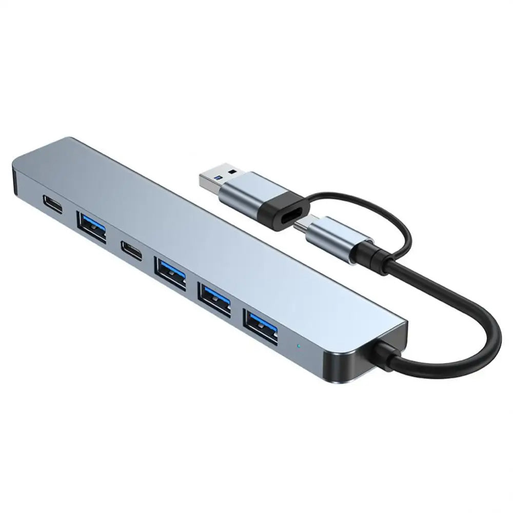 Hub USB / USB-C Techsuit H6 DataBridge, 7in1, Grigio