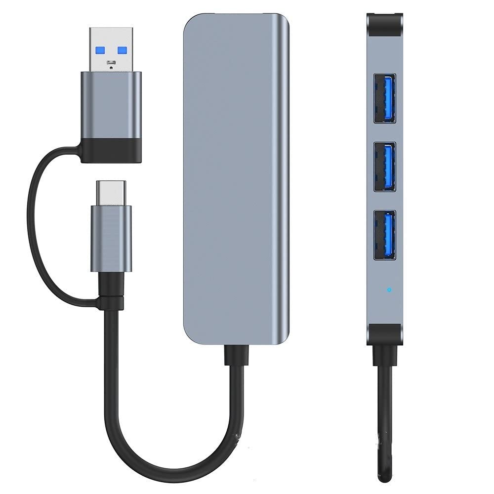 Hub USB / USB-C Techsuit H8 DataBridge, 4in1, Grigio