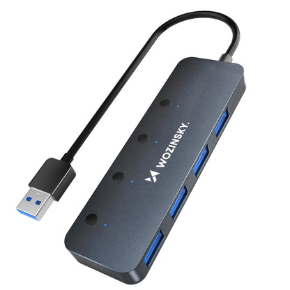 Hub USB WZK WHS080YSS, 4 x USB-A 3.0, Grigio