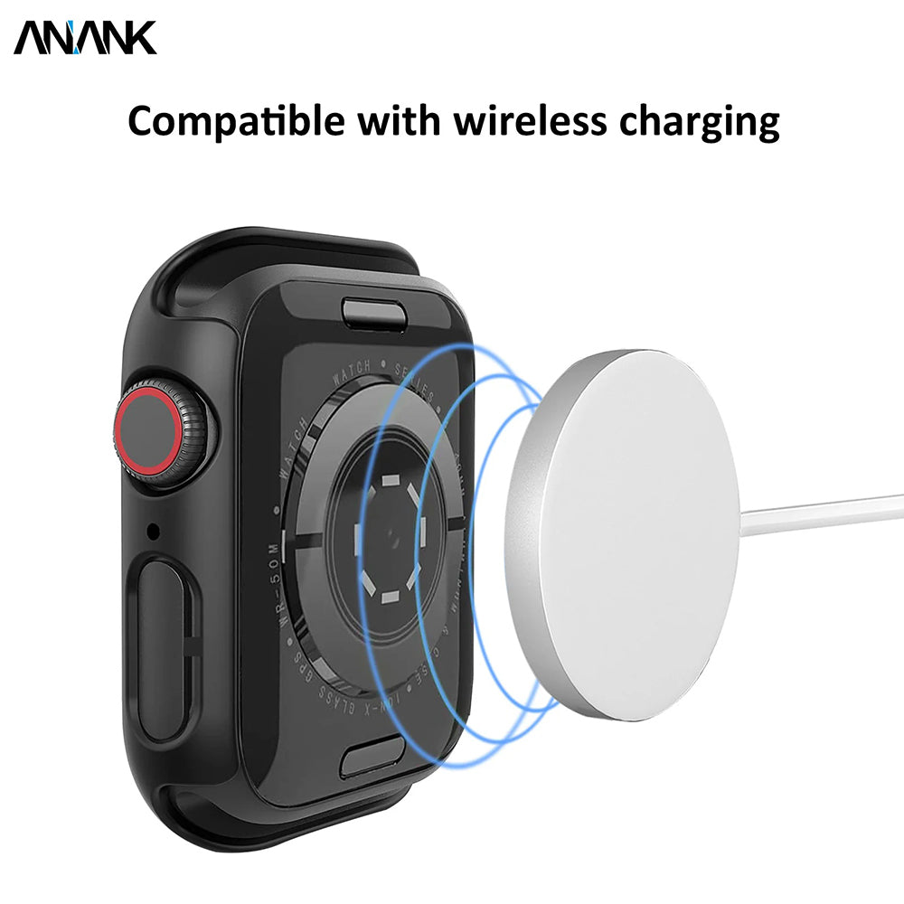 Custodia Anank Screen Guard per Apple Watch Series 7 41mm, Nera