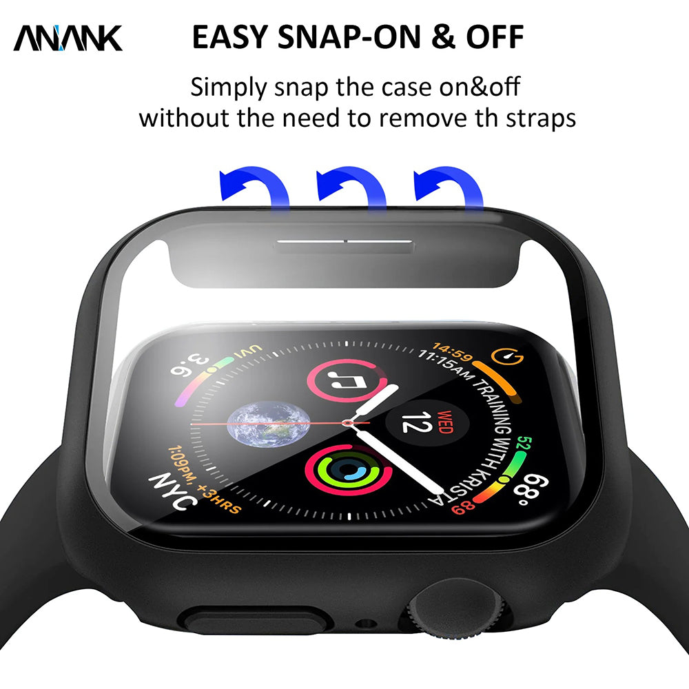 Custodia Anank Screen Guard per Apple Watch Series 7 41mm, Nera