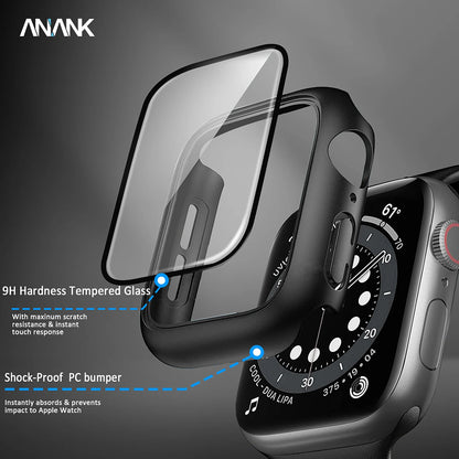 Custodia Anank Screen Guard per Apple Watch Series 7 41mm, Nera