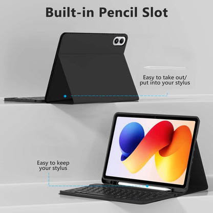 Custodia con tastiera per Xiaomi Poco Pad M1 / Redmi Pad 2 Pro, Tech-Protect, SC PEN, Nera
