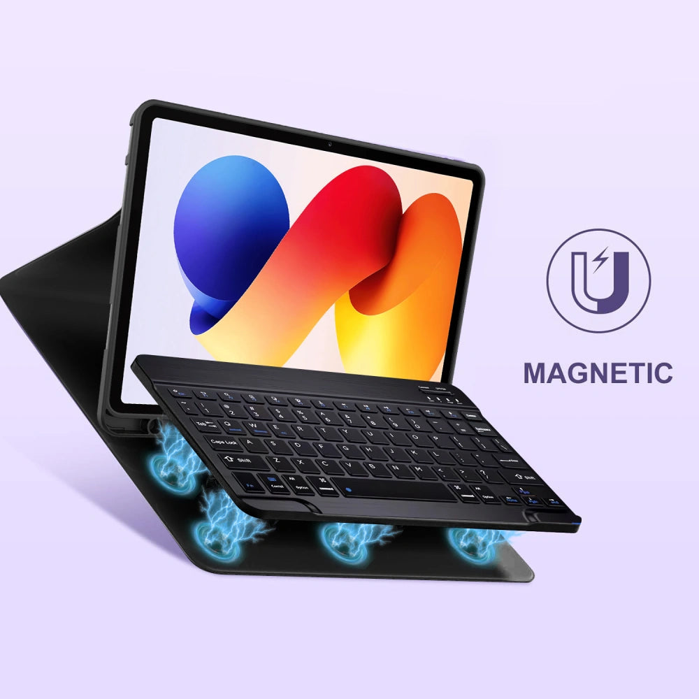 Custodia con tastiera per Xiaomi Poco Pad M1 / Redmi Pad 2 Pro, Tech-Protect, SC PEN, Nera