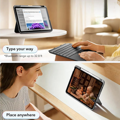 Custodia con Tastiera per Apple iPad (2025) / (2022), ESR, Flex, Grigio