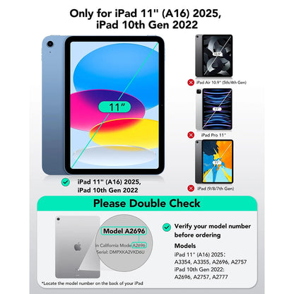 Custodia con Tastiera per Apple iPad (2025) / (2022), ESR, Flex, Grigio