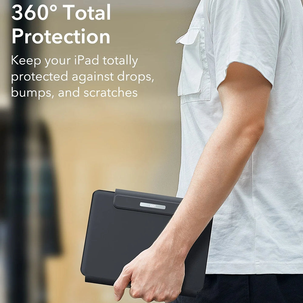 Custodia con Tastiera per Apple iPad (2025) / (2022), ESR, Rebound, Grigio