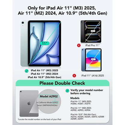 Custodia con Tastiera per Apple iPad Air 11 (2026) / iPad Air 11 (2025) / Air 11 (2024) / Air (2022) / Air (2020), ESR, Flex, Grigio