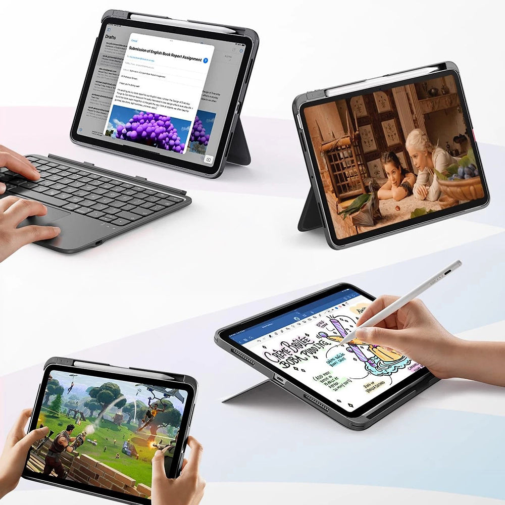 Custodia con Tastiera per Apple iPad Air 11 (2026) / iPad Air 11 (2025) / Air 11 (2024) / Air (2022) / Air (2020), ESR, Flex, Grigio