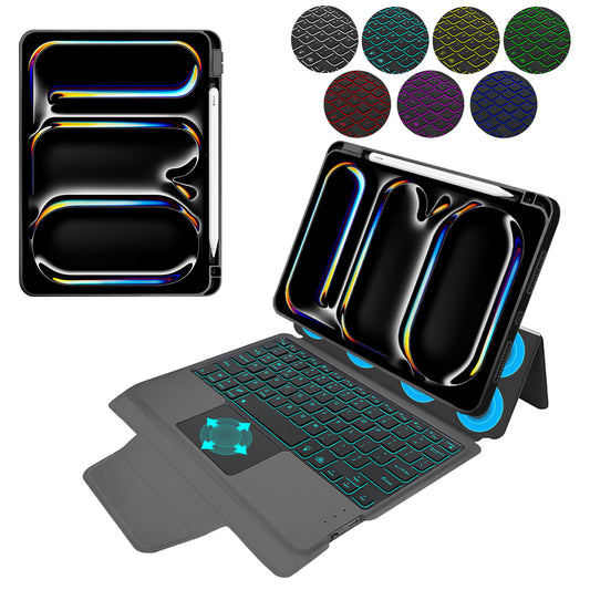 Custodia con Tastiera per Apple iPad Pro 11 (2024), Techsuit, KeyTab Pro, Nera