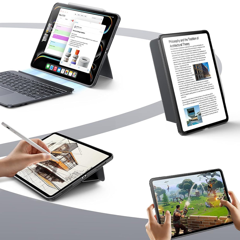 Custodia con Tastiera per Apple iPad Pro 13 (2024), ESR, Shift, Grigio
