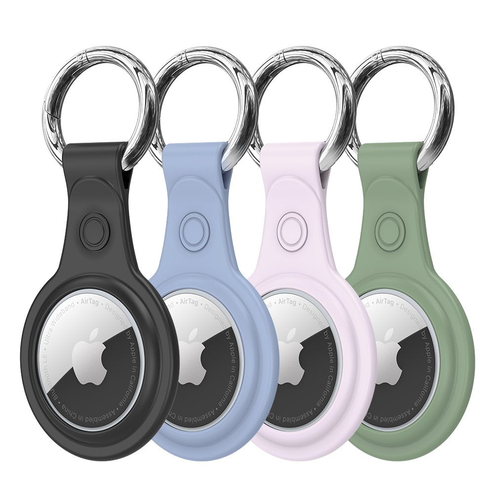 Custodia DUX DUCIS Secure per Apple AirTag, Set da 4 pezzi, Nero / Blu / Rosa / Verde