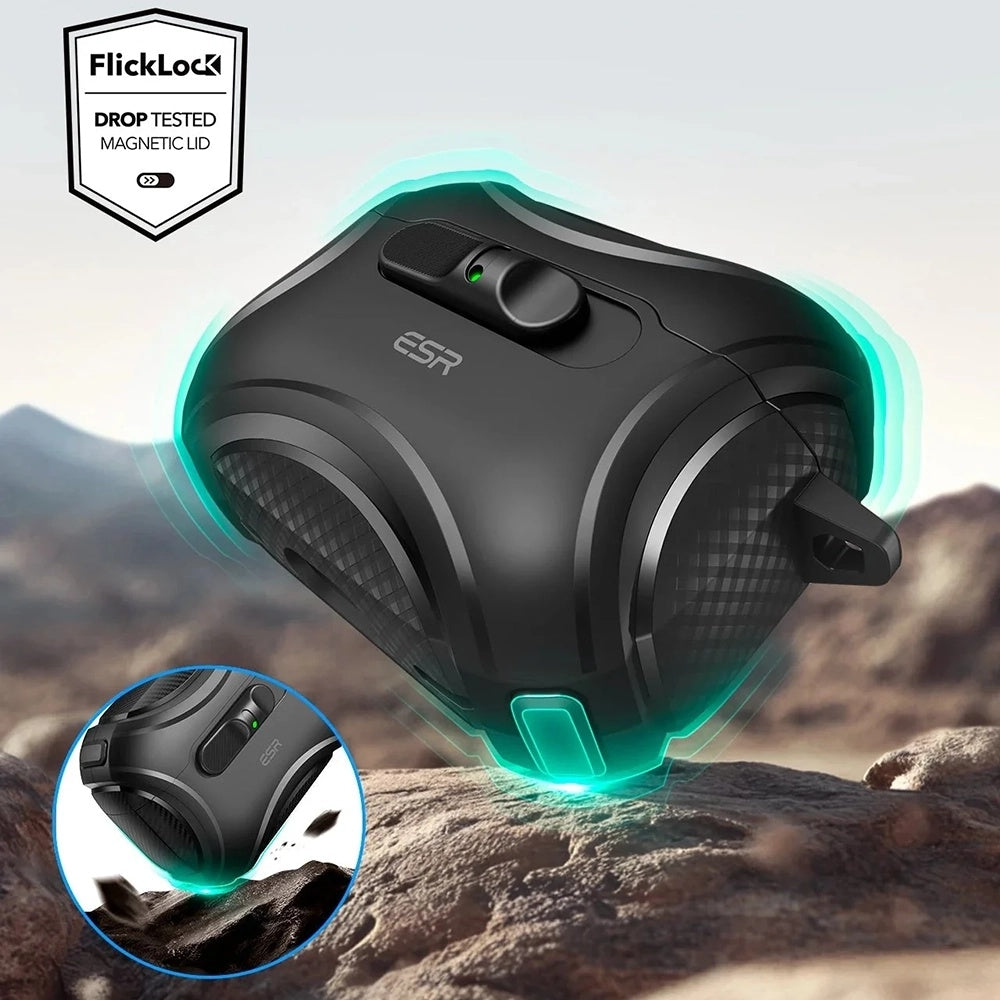 Custodia ESR Cyber FlickLock per Apple AirPods Pro 3, Nera