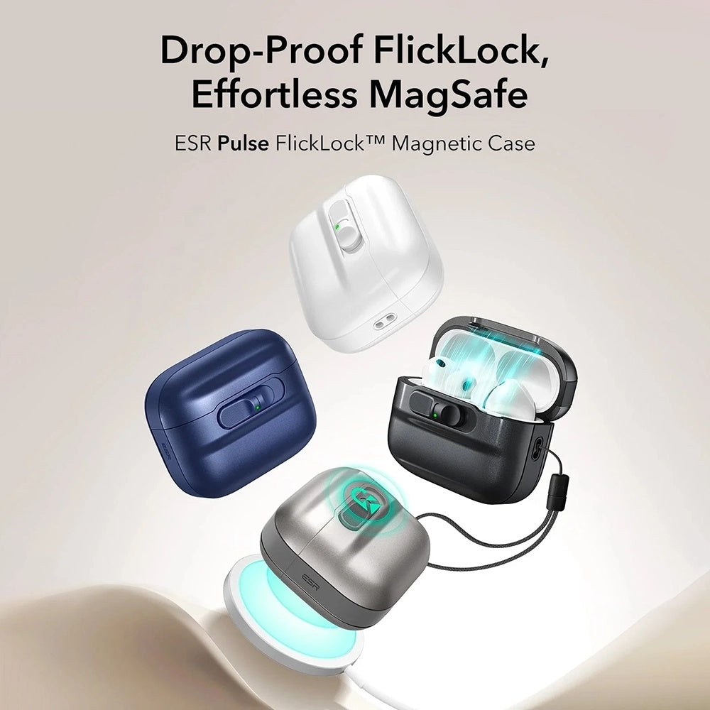 Custodia ESR Pulse Magnetic FlickLock per Apple AirPods Pro 3, Bianca